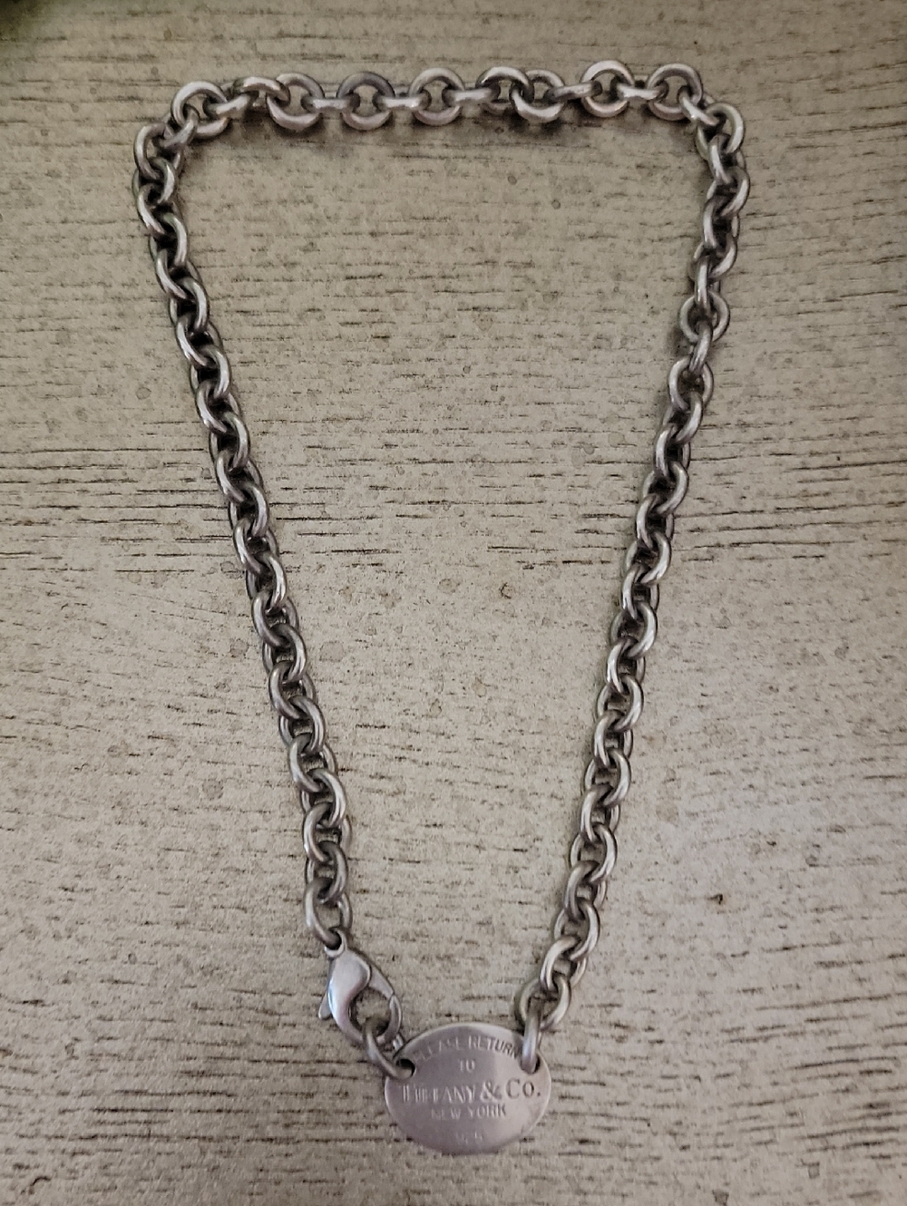 Y2K Original "Please Return to Tiffany & Co." oval tag sterling silver necklace
